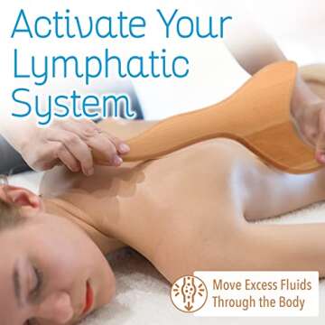 IMPRESA [2 Designs] Lymphatic Drainage Massage Tool - Wooden Lymphatic Paddle for Body Sculpting, Fighting Cellulite, & Deep Massage - 2 Wood Therapy Tools for Body Shaping - Beech Wooden Tool