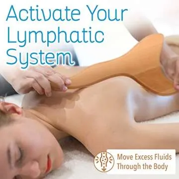 IMPRESA [2 Designs] Lymphatic Drainage Massage Tool - Wooden Lymphatic Paddle for Body Sculpting, Fighting Cellulite, & Deep Massage - 2 Wood Therapy Tools for Body Shaping - Beech Wooden Tool