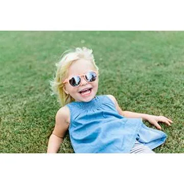 Babiators Blue Series Polarized Baby, Toddler & Kids Sunglasses, Melon Keyhole/Silver Mirror, 3-5 Years