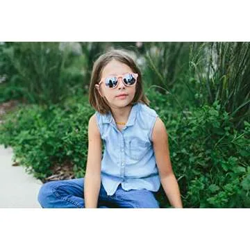 Babiators Blue Series Polarized Baby, Toddler & Kids Sunglasses, Melon Keyhole/Silver Mirror, 3-5 Years