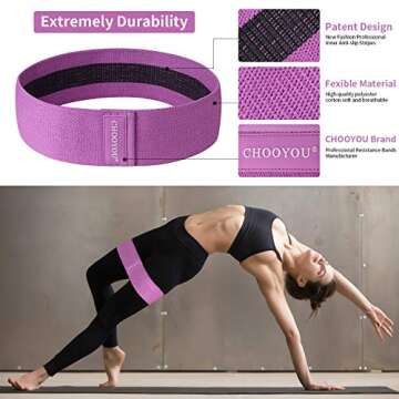 CHOOYOU Resistance Bands for Legs and Butt, Exercise Bands Workout Bands for Men/Women, Non Slip Ela...