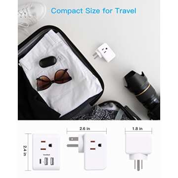 Travel-Friendly Multi Plug Outlet Extender with USB Ports