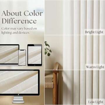 Elegant Natural Cream Linen Curtains for All Rooms