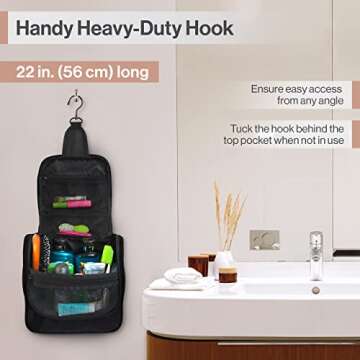 Wayfarer Supply Hanging Travel Toiletry Bag - Large Cosmetic Bag Organizer for Toiletries, Makeup an...