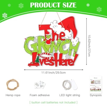 LED Christmas Door Sign with Unique Design for Holiday Cheer