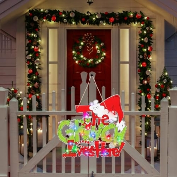 LED Christmas Door Sign with Unique Design for Holiday Cheer