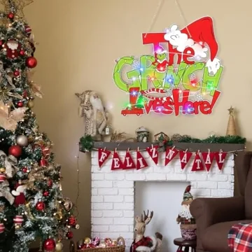 LED Christmas Door Sign with Unique Design for Holiday Cheer