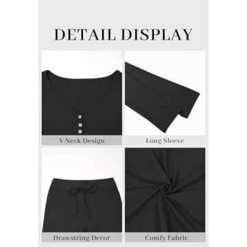 GUOLEZEEV Black 2 Piece Set for Women Going Out Two Piece Vacation Sets Casual Outfit Tops and Pant Sets XL