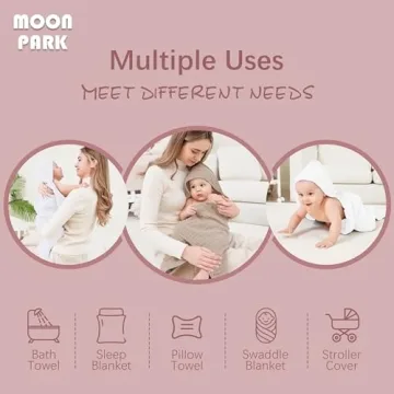 MOON PARK Muslin Hooded Baby Bath Towels for Infants