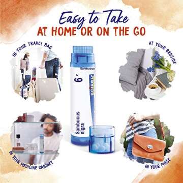 Boiron Sambucus Nigra 6c Homeopathic Medicine for Cough and Cold Relief, 3 Tubes, 240 Count