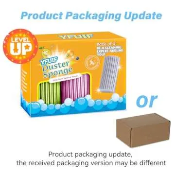 YFUIF 4 Pack Damp Clean Duster Sponge, Magic Sponge Eraser for Household Cleaning, Reusable Dusters Cleaning Supplies for Housekeeping, Dish, Blinds, Glass, Baseboards,Window Track Grooves and Faucets