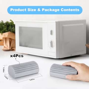 YFUIF 4 Pack Damp Clean Duster Sponge, Magic Sponge Eraser for Household Cleaning, Reusable Dusters Cleaning Supplies for Housekeeping, Dish, Blinds, Glass, Baseboards,Window Track Grooves and Faucets