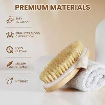 POPCHOSE Dry Body Brush for Exfoliation and Massage