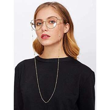 AllenCOCO Glasses Chain, Eyeglass Strap For Women Sunglasses - 14K Gold Eyeglasses Chain, Eye Glasses Holders Around Neck