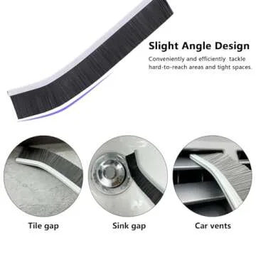 2Pcs Hard Bristle Crevice Cleaning Brush, Ginsco Multifunctional Crevice Cleaning Tools for Househol...