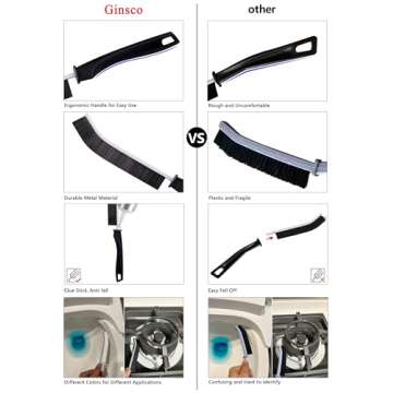 Ginsco Multifunctional Hard Bristle Crevice Cleaning Brush