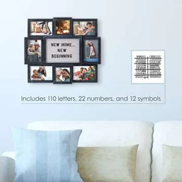 Melannco Customizable Letterboard Photo Collage Frame