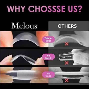 Short Almond Soft Gel Nail Tips, Melous 600PCS Pre Buff Full Cover Half Matte Gel x Nail Tips Clear False Fake Nails