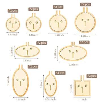 ZOCONE 18 Packs Mini Embroidery Hoops, Small Ring Tiny Embroidery Hoops, Wood Round Embroidery Hoops Oval Embroidery Hoops for DIY Embroidery Necklace Jewelry Pendant and Keychain