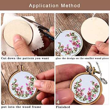 ZOCONE 18 Packs Mini Embroidery Hoops, Small Ring Tiny Embroidery Hoops, Wood Round Embroidery Hoops Oval Embroidery Hoops for DIY Embroidery Necklace Jewelry Pendant and Keychain