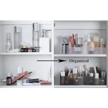 UNIKON Eunion Makeup Organizer, Clear Small Countertop Makeup Caddy Storage Organization Bins Cosmetics Holder for Cabinet