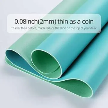 YSAGi Desk Mat, Mouse Pad,Waterproof Desk Pad,Large mouse pad for desk, Leather Desk Pad Large for Keyboard and Mouse,Dual-Sided Mouse Mat for Office and Home (35.4" x 17", Calamine Blue+Cobalt Green)