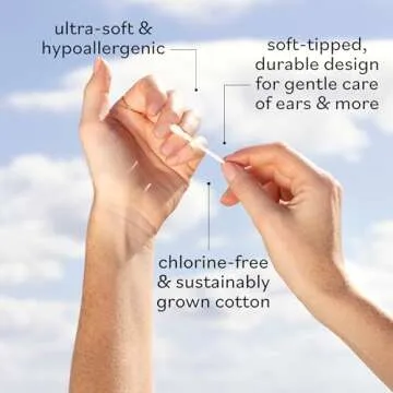 Sky Organics - Organic Cotton Swabs, 500 ct. - Ultra Soft Tips - Strong & Durable - Hypoallergenic - Chlorine Free - Sustainable - with Ebook - Natural, Vegan & Cruelty Free - Skin Care & Self Care