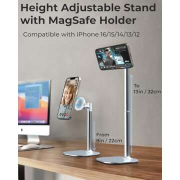 Cooper MagStand - iPhone Stand for Desk & Video Recording, Compatible with MagSafe, Stand for iPhone...