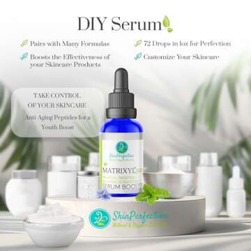 Skin Perfection Matrixyl 3000 Serum for Face Anti Aging - Face Serum for Women Anti Aging with Palmitoyl Tripeptide-1 Tetrapeptide 7 for Wrinkles & Fine Lines - Mix with Any Skincare Product - 0.5oz