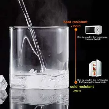 2-Pack Round Glass Jar Containers,100% Sealed Borosilicate Glass bamboo Spice Jars with Bamboo Lid and Bamboo Spoon for Candy, Spices, Coffee Beans, Nuts, Condiments, Cookies, Flour,540ml ( 18.2 oz)