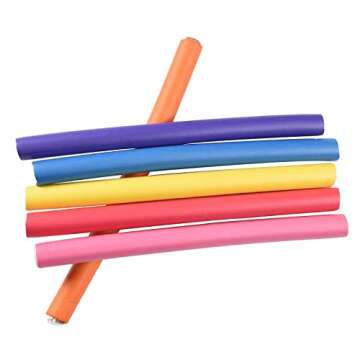 10pcs Flexi Rods Curlers for Natural Hair, Flexible Curling Rods Easy No Heat Soft Foam Hair Rods Rollers Sleep in Twist-Flex Rods Curler for Short Medium Long Straight Hair Styling
