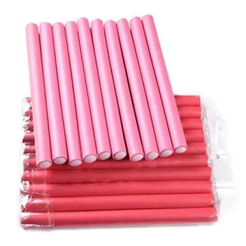 10pcs Flexi Rods Curlers for Natural Hair, Flexible Curling Rods Easy No Heat Soft Foam Hair Rods Rollers Sleep in Twist-Flex Rods Curler for Short Medium Long Straight Hair Styling