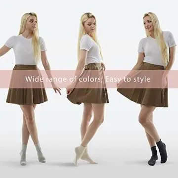 MONFOOT 10 Pairs Cotton Quarter Crew Socks for Women