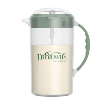 Dr. Brown's 32oz Baby Formula Mixing Pitcher with Adjustable Stopper, Locking Lid & No Drip Spout in...