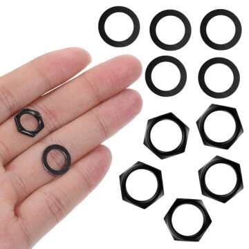 Durable 5 Set Jack Socket Nut and Washer for Guitars