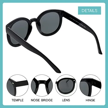 zeroUV Retro Oversized Sunglasses for Women in Black/Smoke