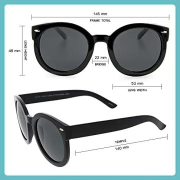 zeroUV Retro Oversized Sunglasses for Women in Black/Smoke