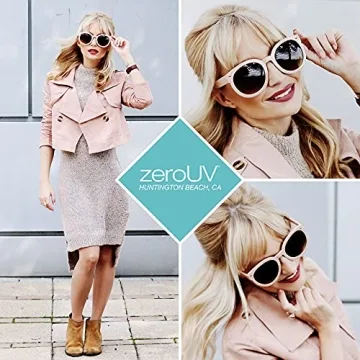 zeroUV Retro Oversized Sunglasses for Women in Black/Smoke