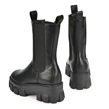 READYSALTED Women's Mid Calf Chunky Boots for Fashion Lovers