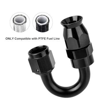 EVIL ENERGY 6AN PTFE Hose End Fitting 180 Degree Black for PTFE Hose Only