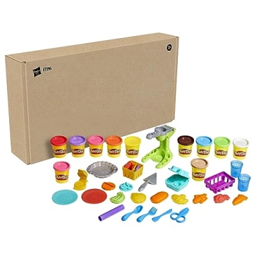 Play-Doh Farmer's Market Kitchen Playset, 28 Play Food Accessories & Tools, 11 Colors, Back to School Classroom Supplies, Preschool Toys, Ages 3+ (Amazon Exclusive)
