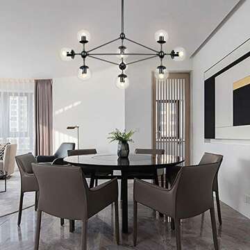 Lampundit 10-Light Modern Chandelier with Glass Shades