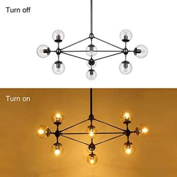 Lampundit 10-Light Modern Chandelier with Glass Shades