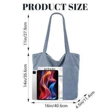 Iioscre Stylish Corduroy Tote Bag for Women