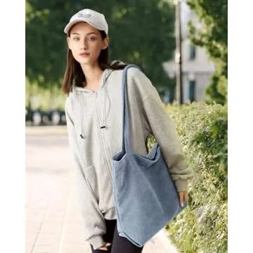 Iioscre Stylish Corduroy Tote Bag for Women