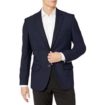 Classic-Fit Button-Front Stretch Blazer for Men