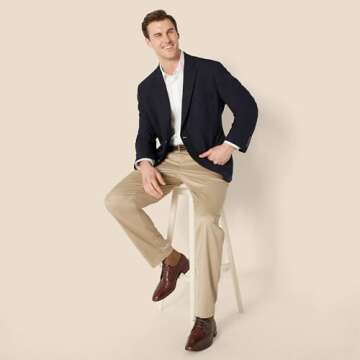 Classic-Fit Button-Front Stretch Blazer for Men
