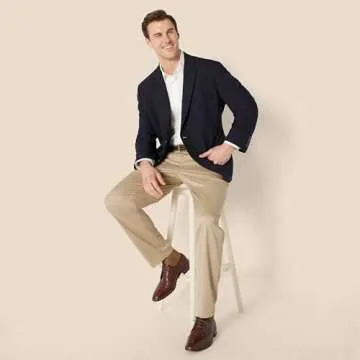 Classic-Fit Button-Front Stretch Blazer for Men