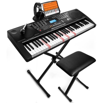 61 Key Electronic Keyboard with Lighted Keys and More