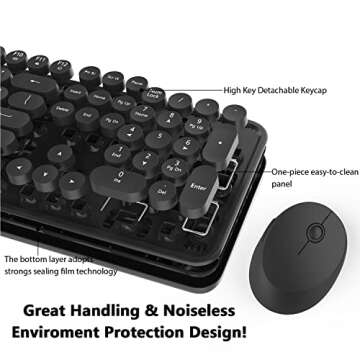 Stylish Wireless Keyboard and Mouse Combo by KOOTOP
